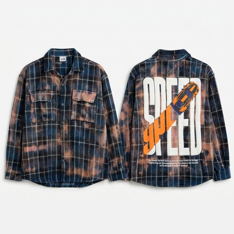 Flannel Printed check Shirt | Blue Full Sleeves