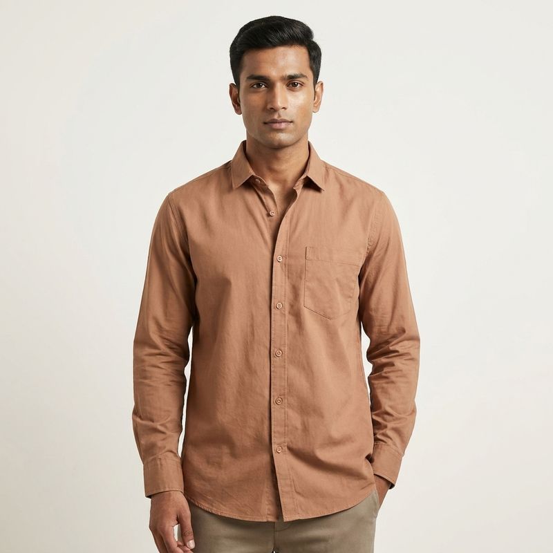Classic Formal Brown Shirt | Everyday Comfort