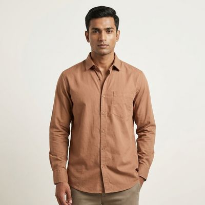 Classic Formal Brown Shirt | Everyday Comfort