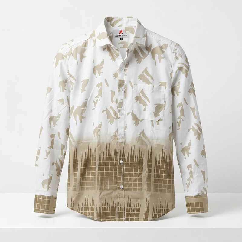 White Premium Printed Shirt
