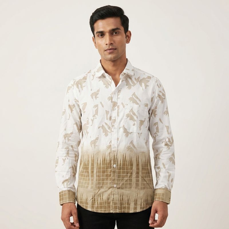 White Premium Printed Shirt