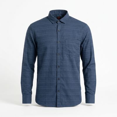 Blue Textured Shirt