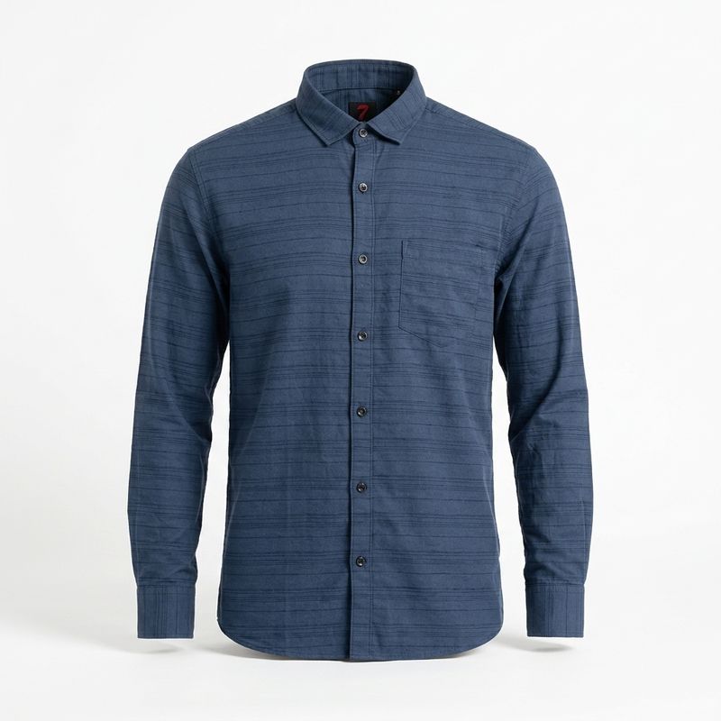 Blue Textured Shirt