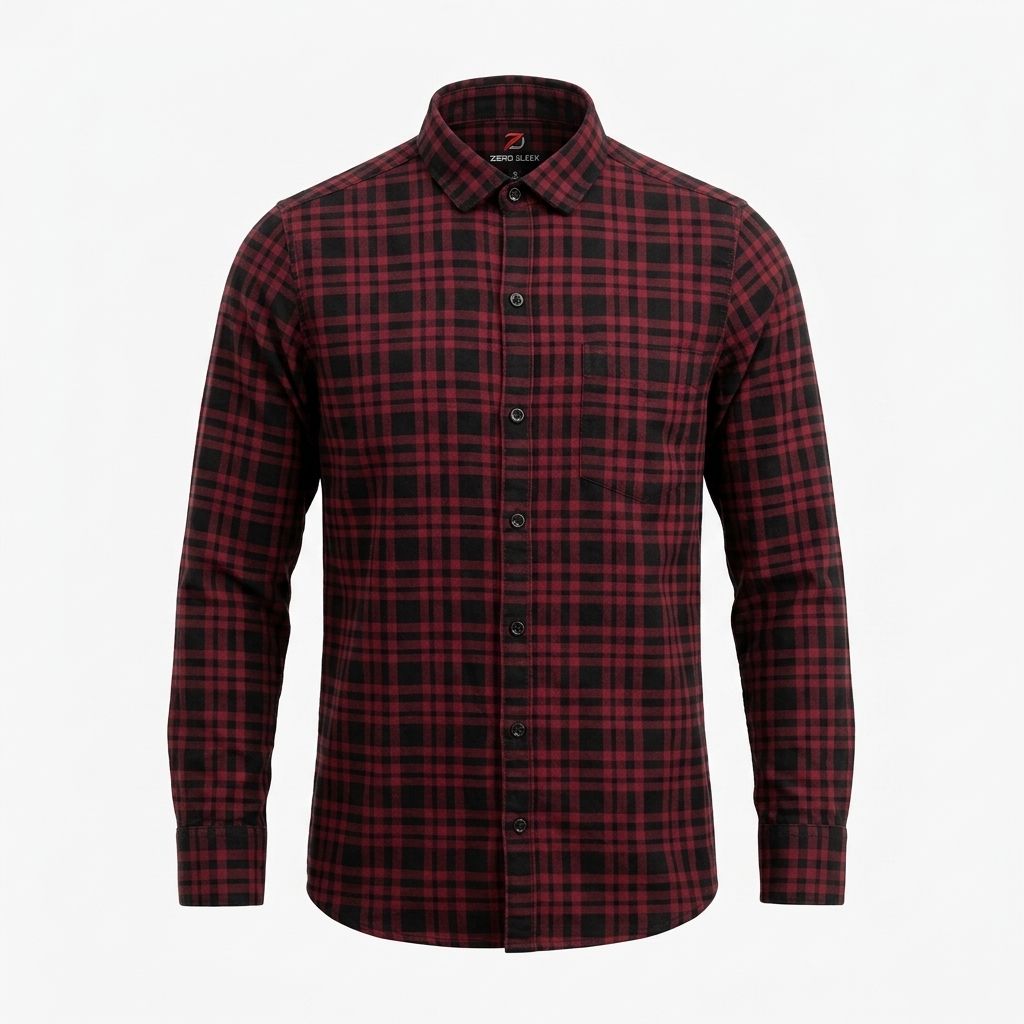 Full Sleeve Check Shirt | Maroon