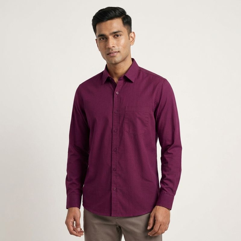 Full Sleeve Classic Formal Shirt | Wine Red