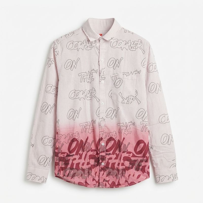 Abstract Print Shirt | Pink - White