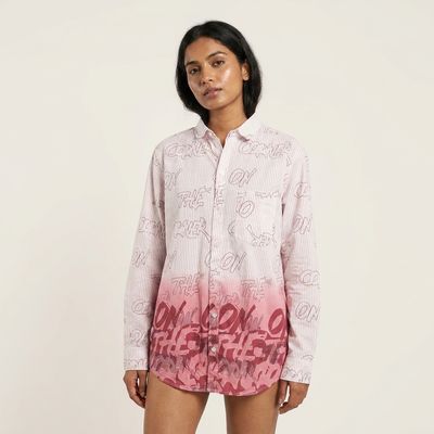 Abstract Print Shirt | Pink - White