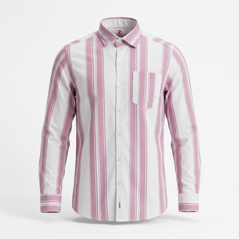 White Pink Striped Shirt