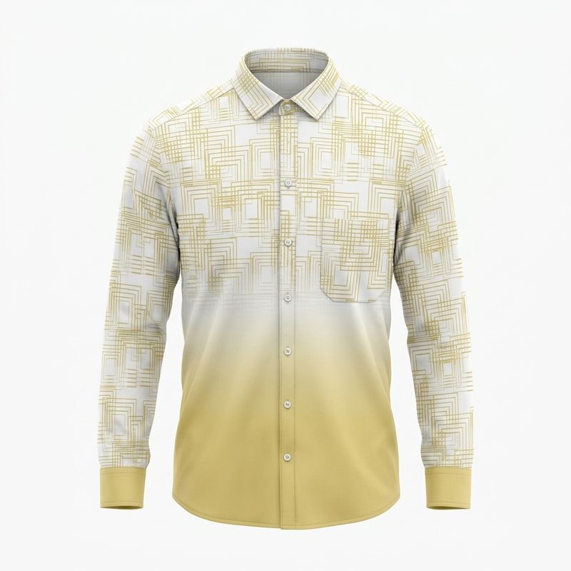 Cream Geometric Print Shirt