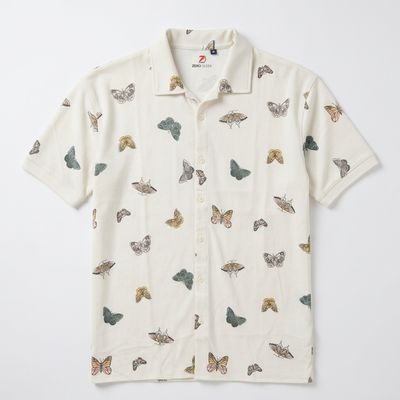 Men’s Off-White Butterfly Print Resort-Collar Shirt