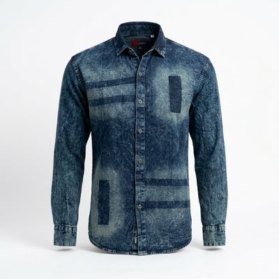 Dark Blue Shaded Denim Shirt
