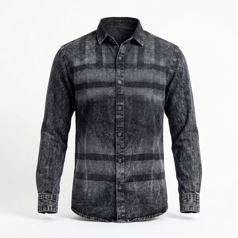 Grey Shaded Denim Shirt