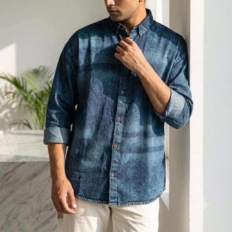 Light blue Shaded Denim Shirt
