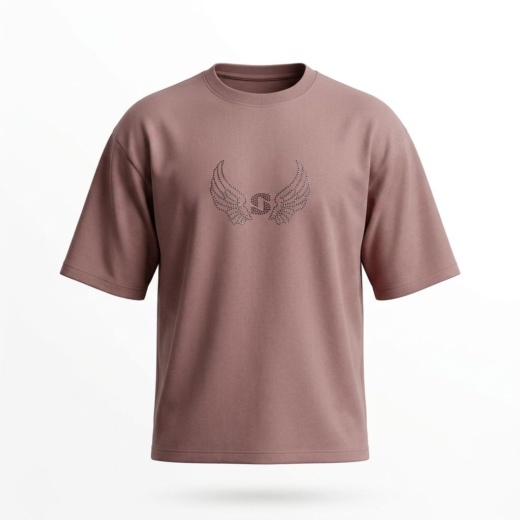 Zero Sleek Angel Stud T-Shirt | Peach