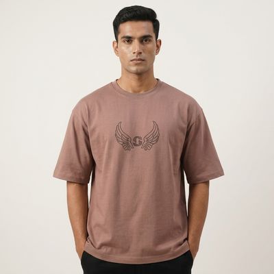Zero Sleek Angel Stud T-Shirt | Peach