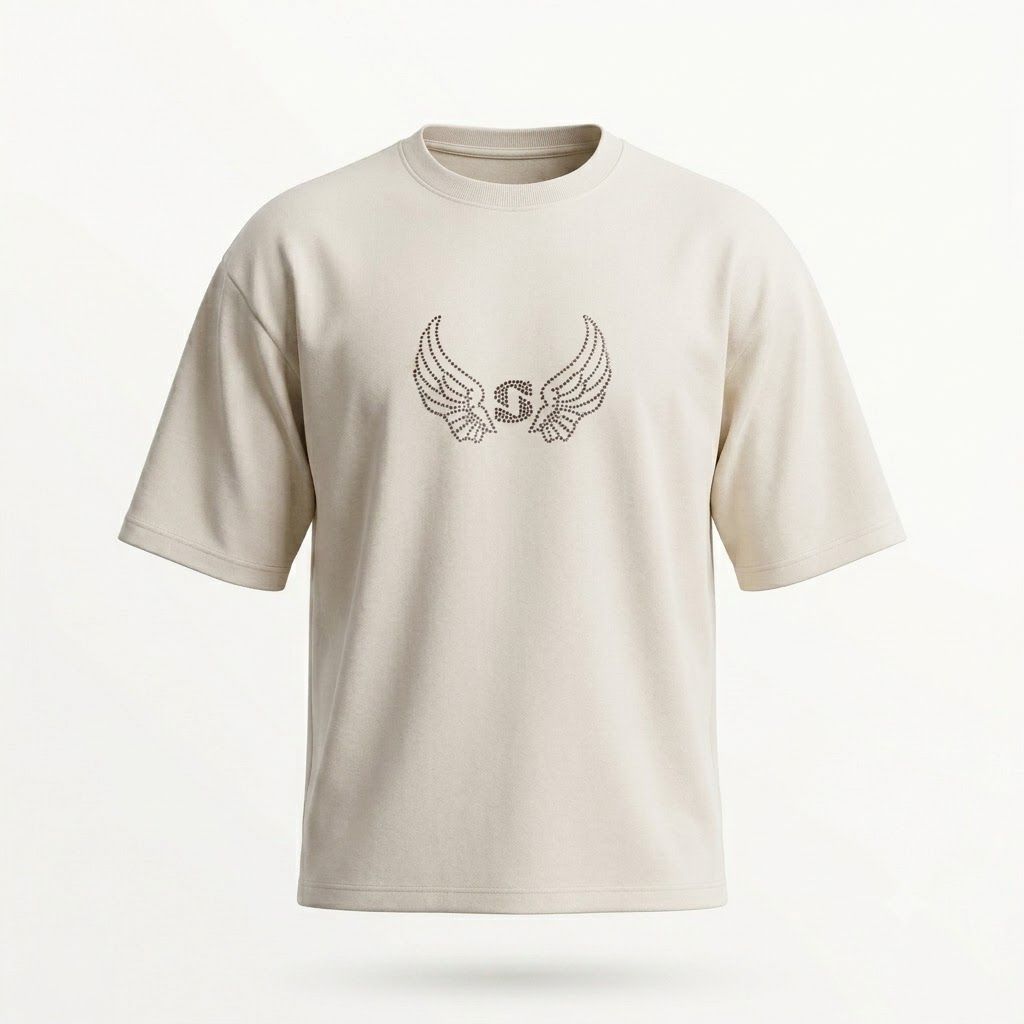Zero Sleek Angel Stud T-Shirt | Off - white