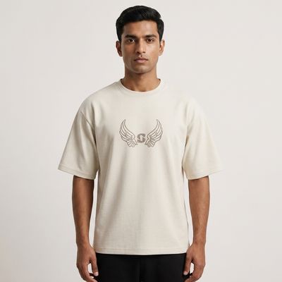 Zero Sleek Angel Stud T-Shirt | Off - white