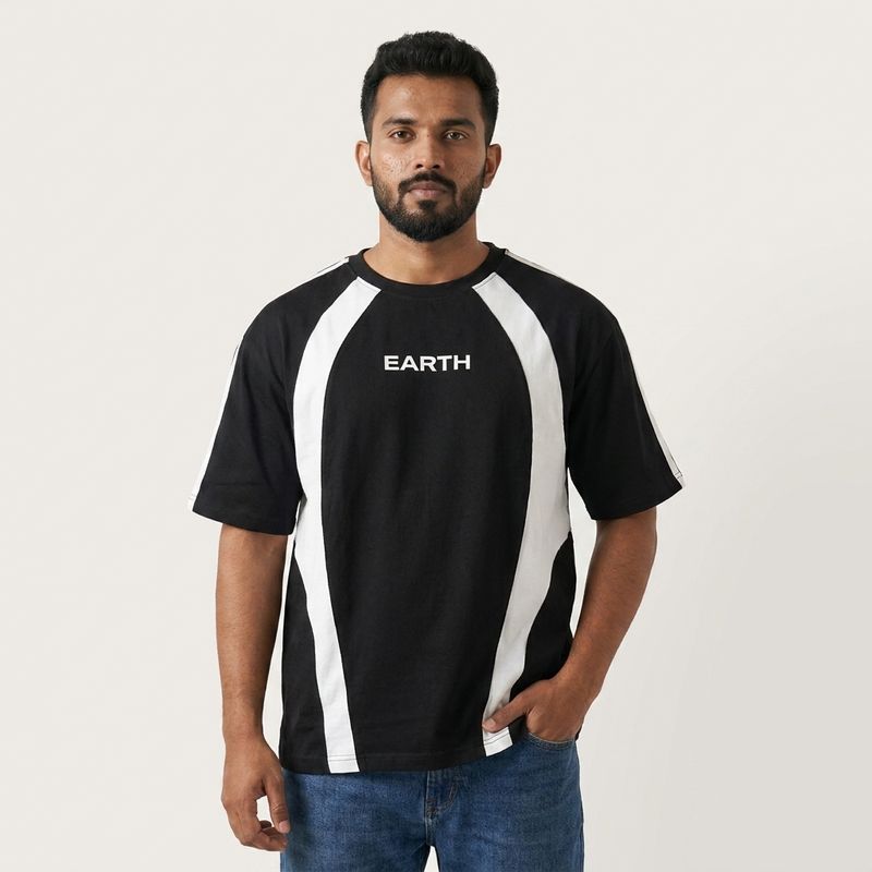 Zero Sleek Earth Panel Oversized T-Shirt | Raglan Style