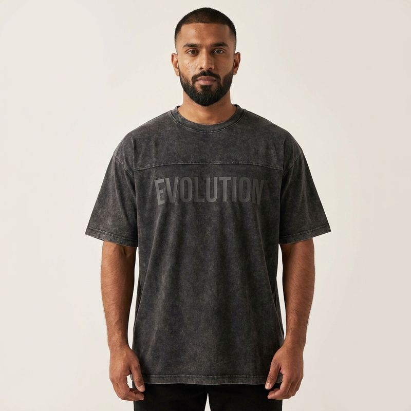 Zero Sleek Evolution Oversized T-Shirt | Acid Wash