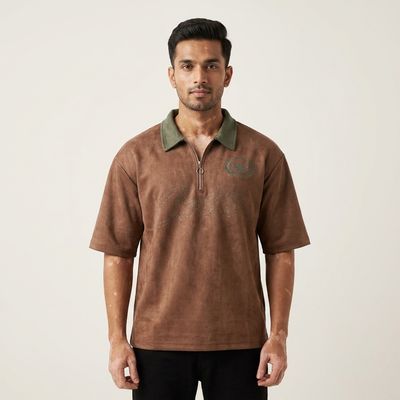 Zero Sleek Heritage Half Zip Polo | Printed