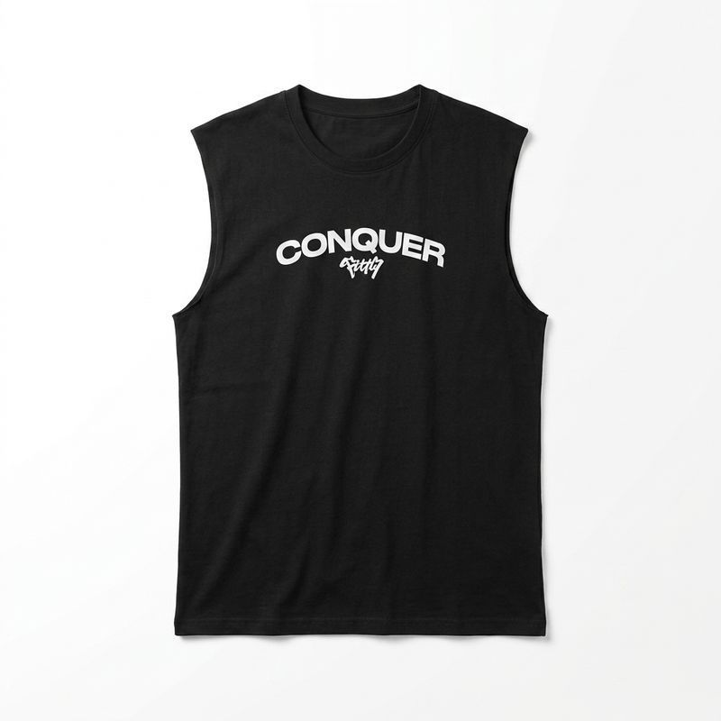 Zero Sleek Conquer SleevelessT-Shirt | Puff Printed