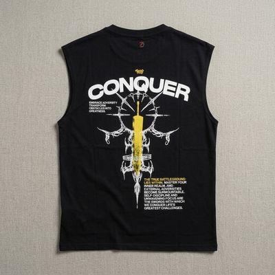 Zero Sleek Conquer SleevelessT-Shirt | Puff Printed