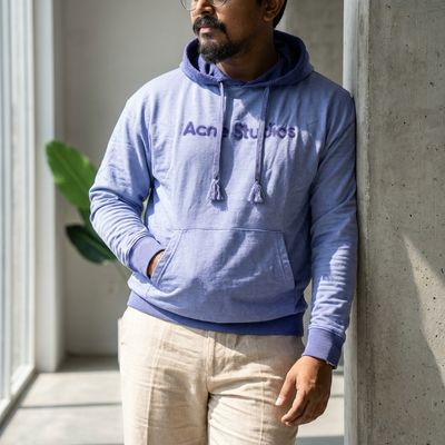Zero Sleek Blue Acid Wash Hoodie