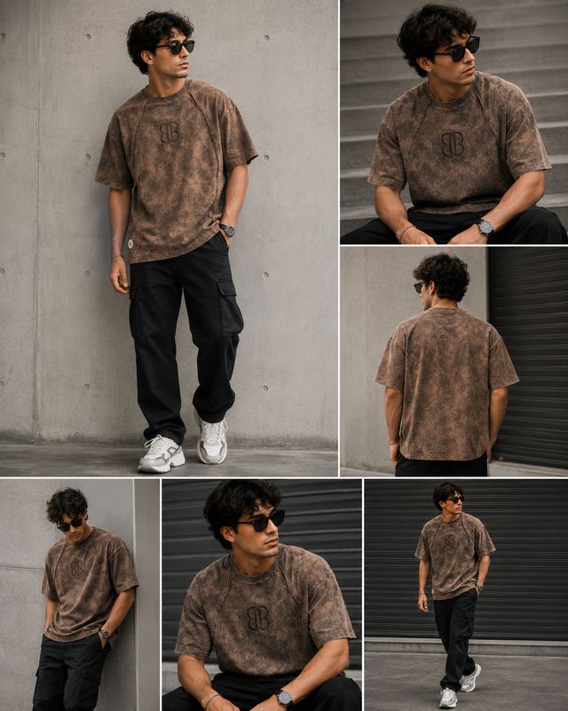 Zero Sleek Rustic Knitted T-Shirt | Acid Wash