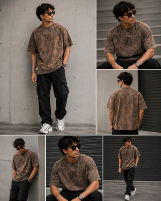 Zero Sleek Rustic Knitted T-Shirt | Acid Wash