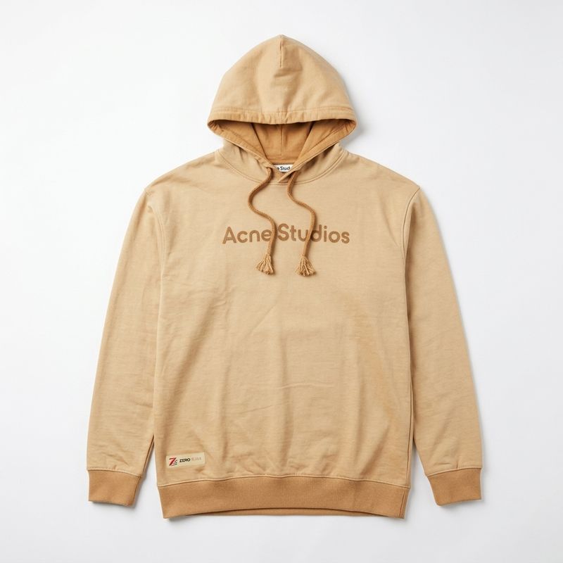 Zero Sleek Beige Acid Wash Hoodie