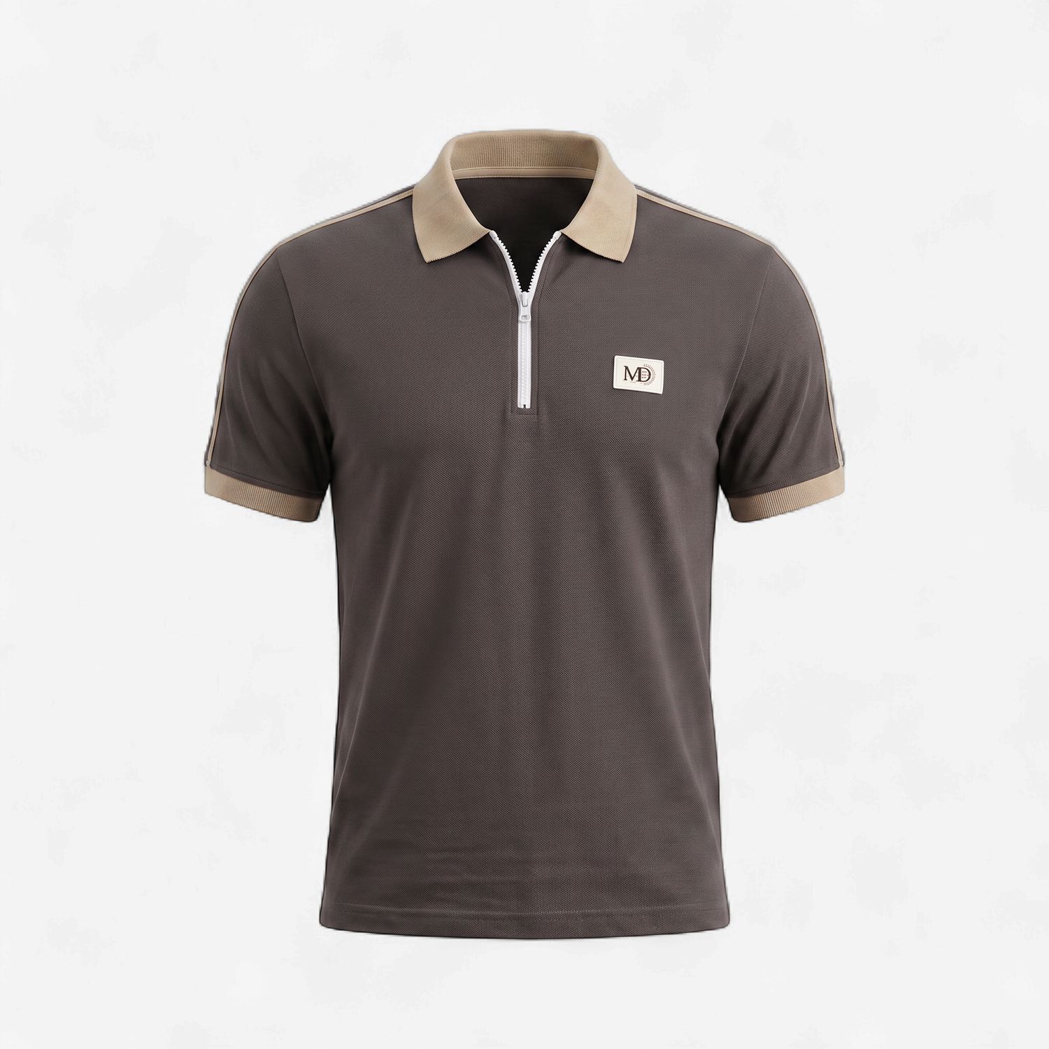 Zero Sleek DualTone Luxe Zip Polo Tee