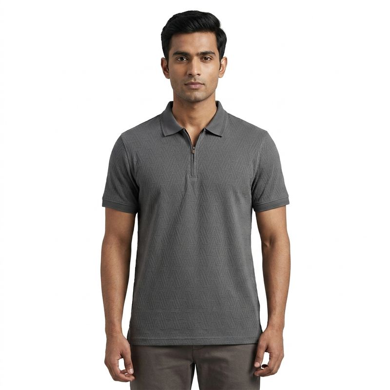 Zero Sleek Premium Textured Half Sleeve Men's Polo