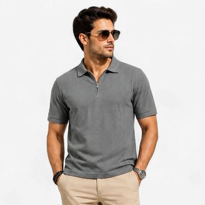 Zero Sleek Premium Textured Half Sleeve Men's Polo