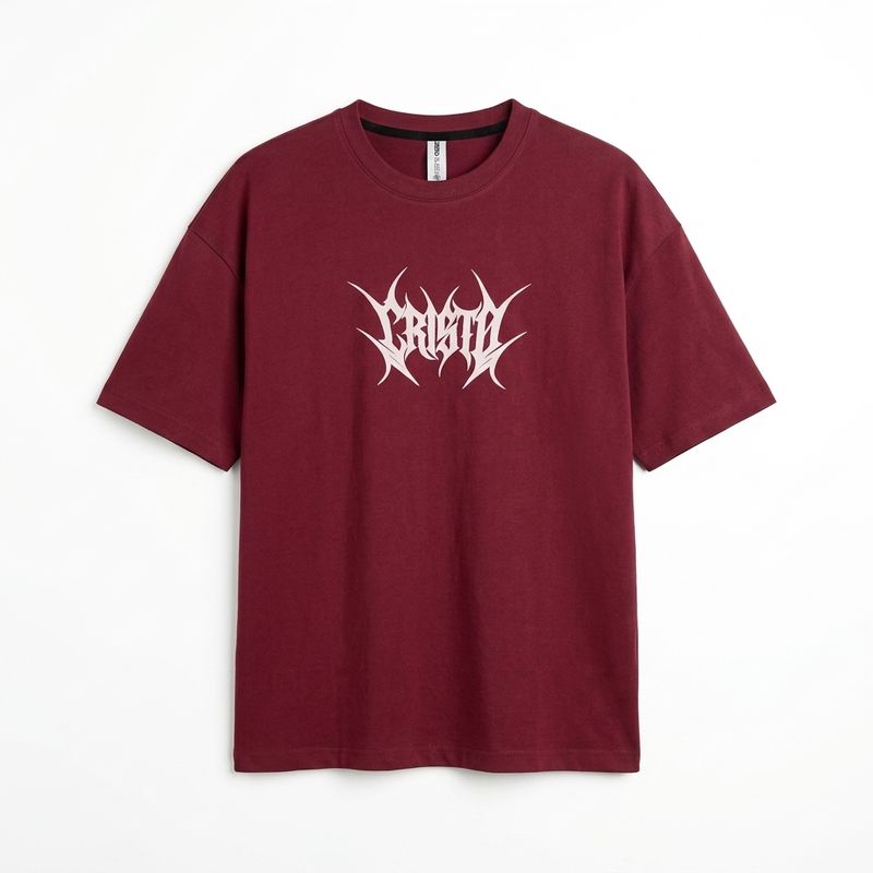 Zero Sleek Men's Crimson Red Oversized Graphic T-Shirt