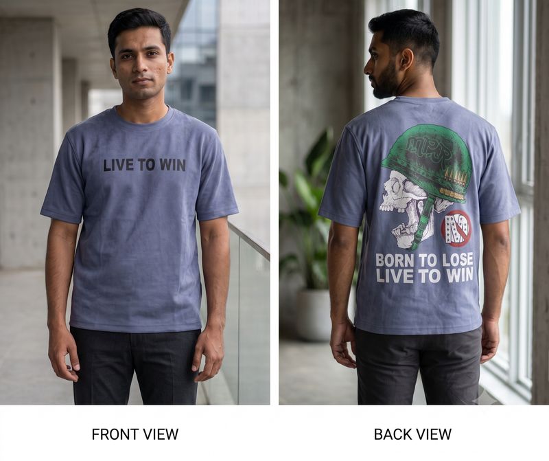 Live to Win Premium Printed Streetwear tshirt | Velvet