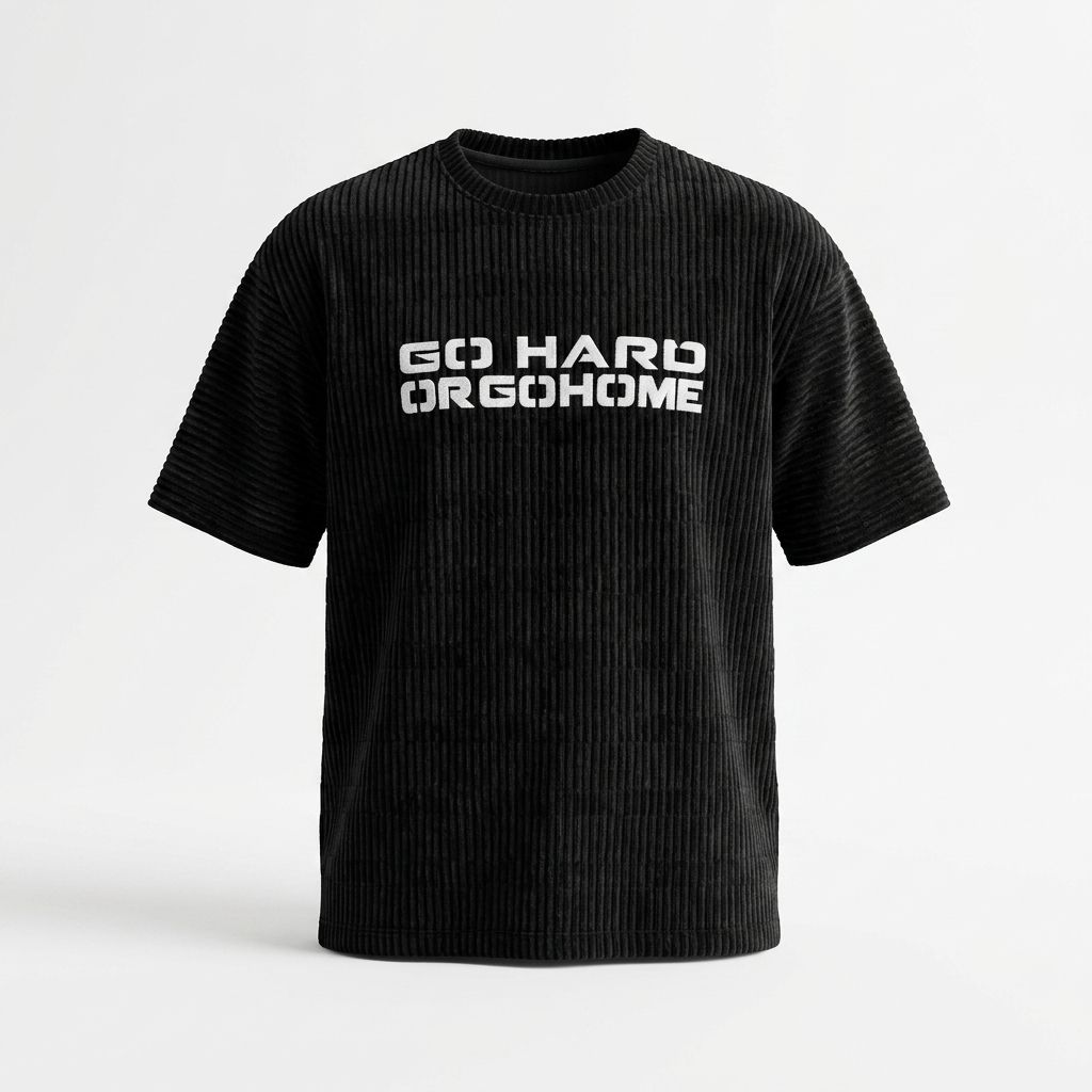 Velvet Ribbed Textured Oversized T-Shirt | Limited Edition