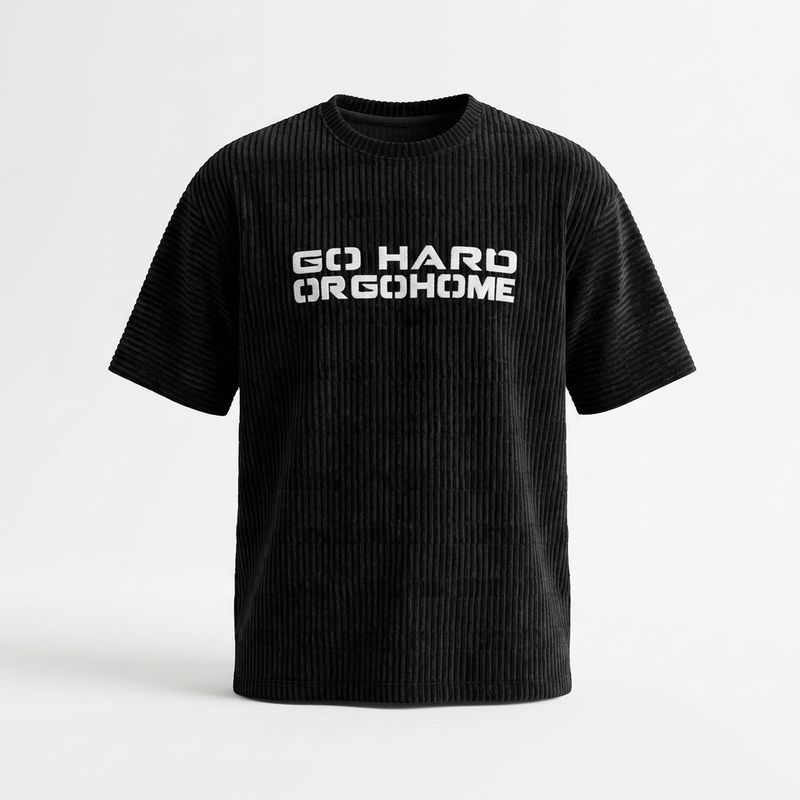 Velvet Ribbed Textured Oversized T-Shirt | Limited Edition