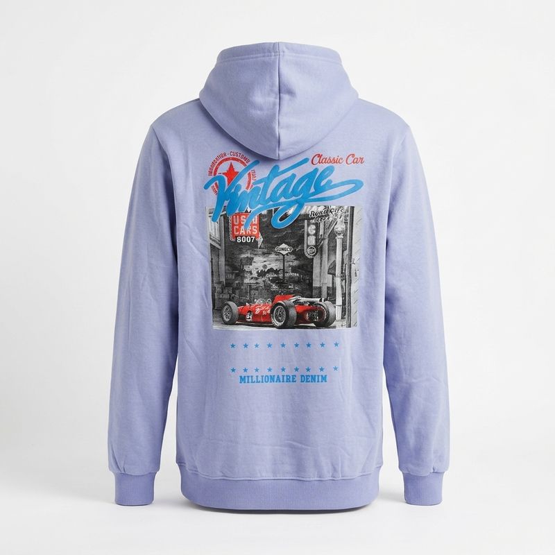 Lavender Printed Fleece Hoodie