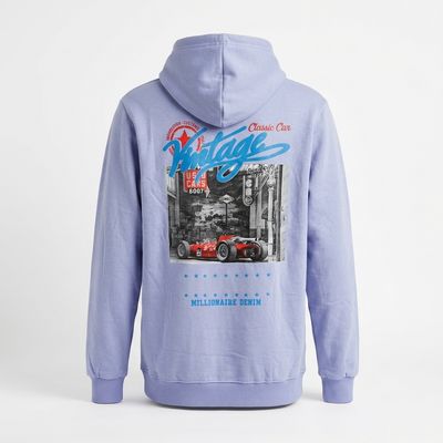 Lavender Printed Fleece Hoodie