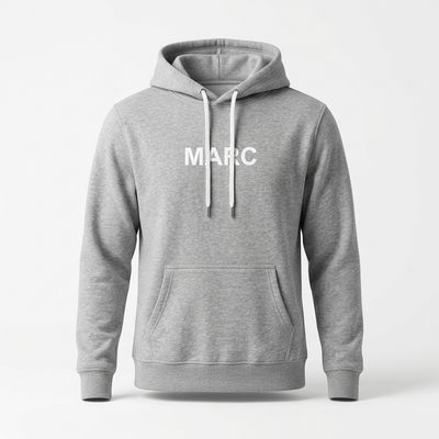 Grey Printed Fleece Hoodie