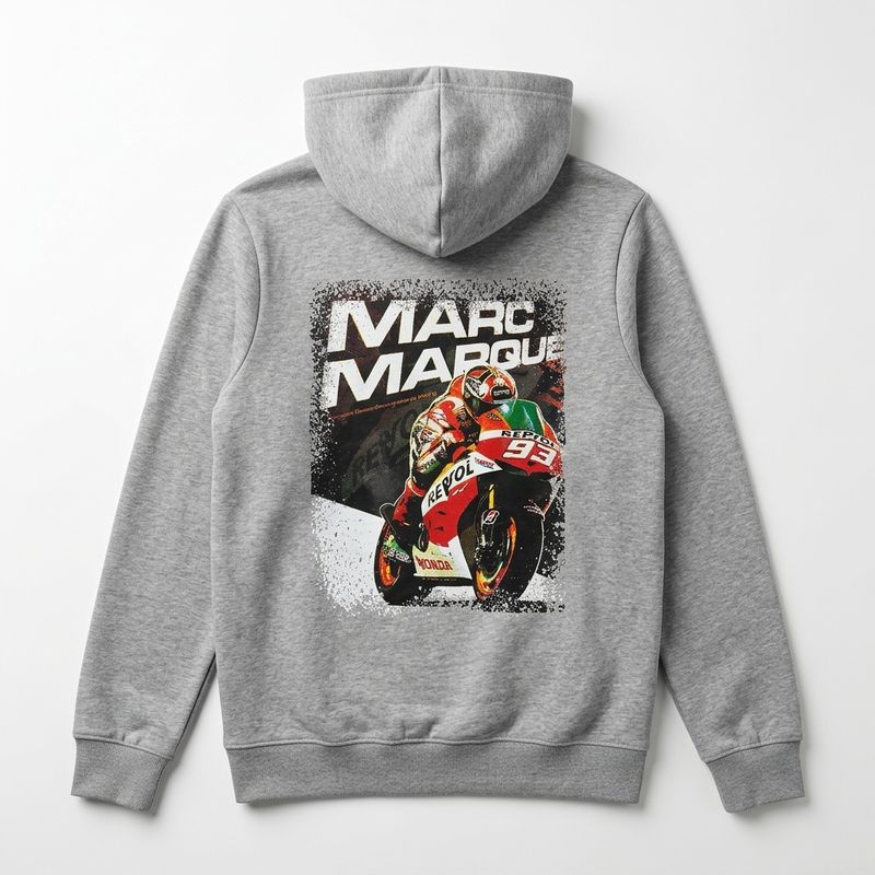 Grey Printed Fleece Hoodie