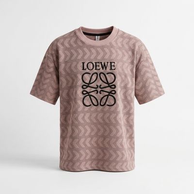 Pink Textured  Oversized T-Shirt