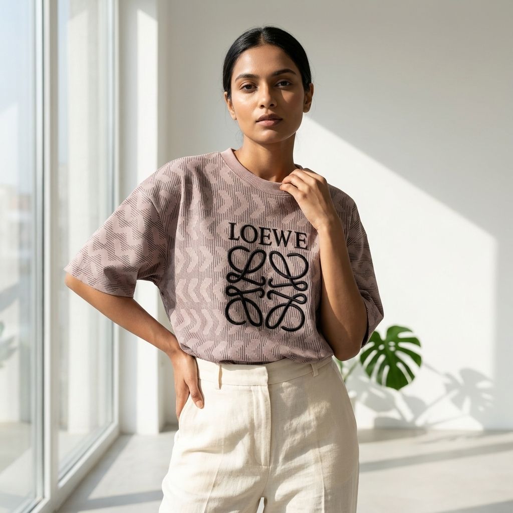 Pink Textured Oversized T-Shirt