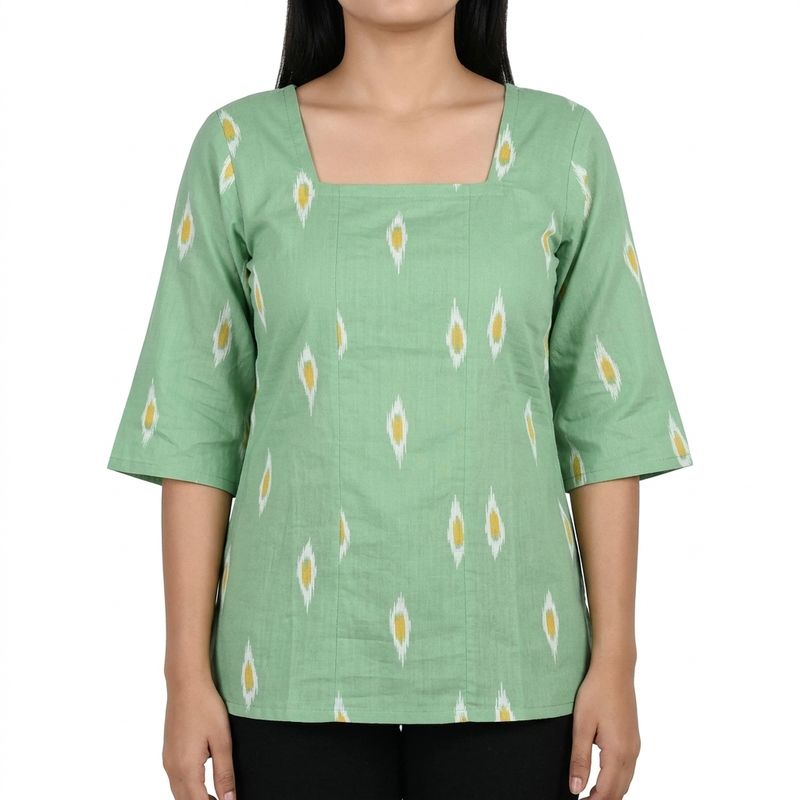 Ethnic Short Kurti Top for Women | Green