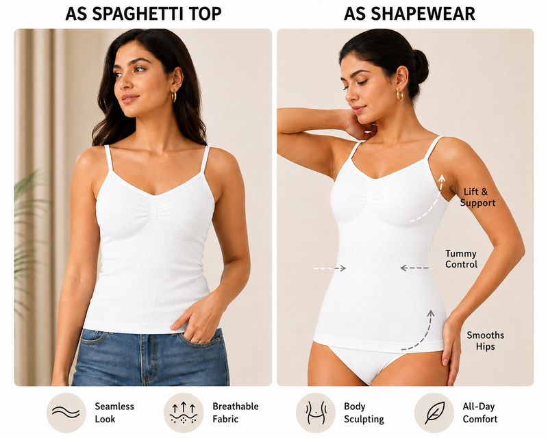 Zero Sleek White Spaghetti Top | Shapewear