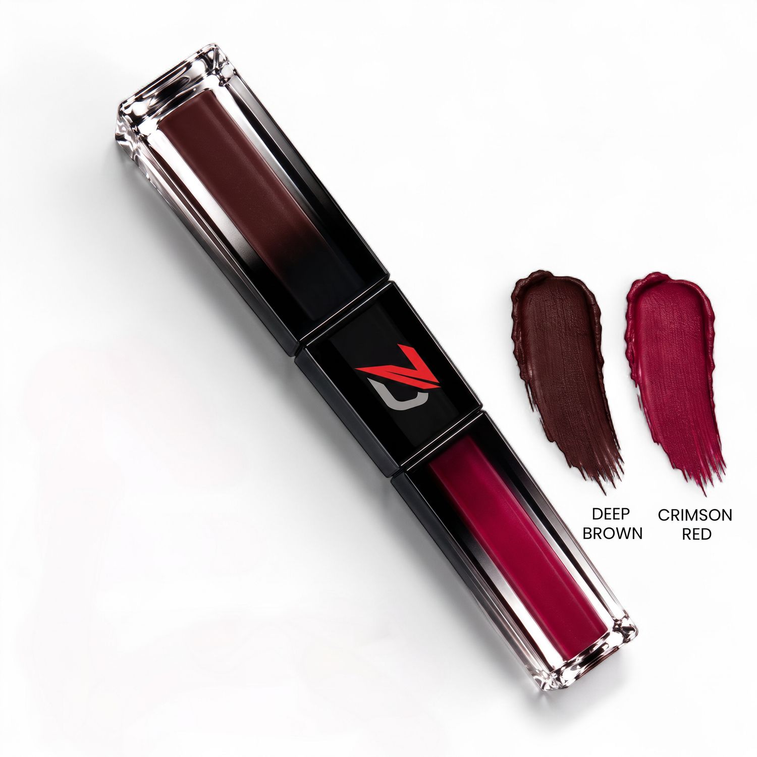 MATTE LIQUID LIPCOLOR 2 IN 1  (DEEP BROWN/CRIMSON RED)