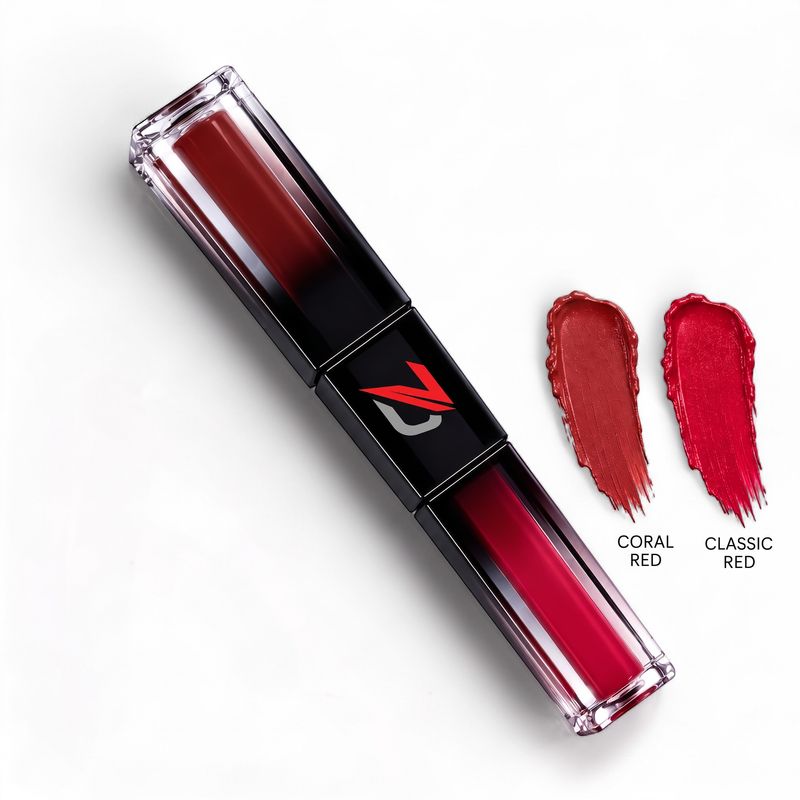 MATTE LIQUID LIPCOLOR 2 IN 1 (CORAL RED/ CLASSIC RED)