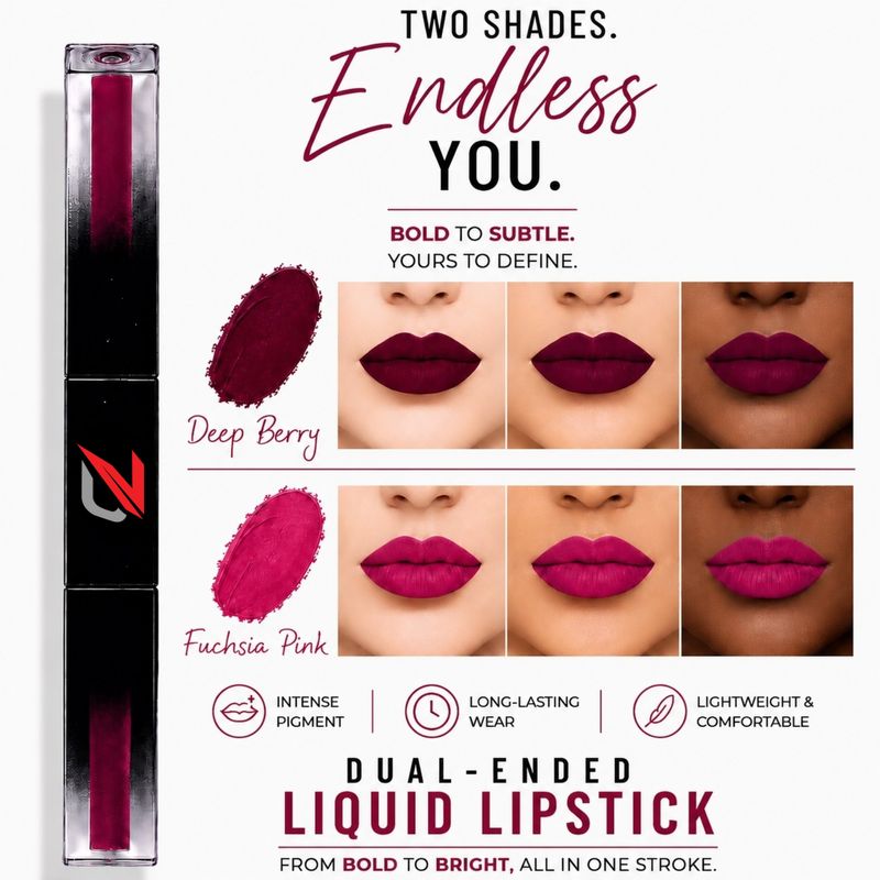 MATTE LIQUID LIPCOLOR 2 IN 1 (FUSHSIA PINK/ DEEP BERRY)-11