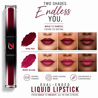 MATTE LIQUID LIPCOLOR 2 IN 1 (BERRY BLOOM /WINE RED)