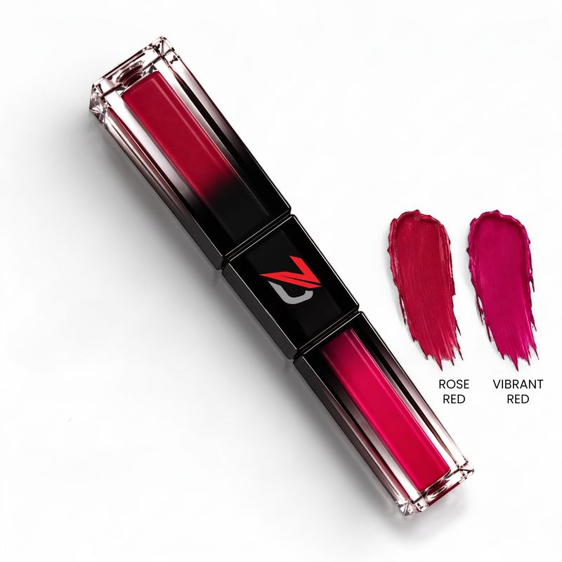 MATTE LIQUID LIPCOLOR 2 IN 1  (ROSE RED/VIBRANT RED)